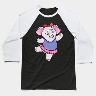 Elephant as Ballerina with Skirt Baseball T-Shirt